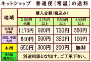 常温便送料表